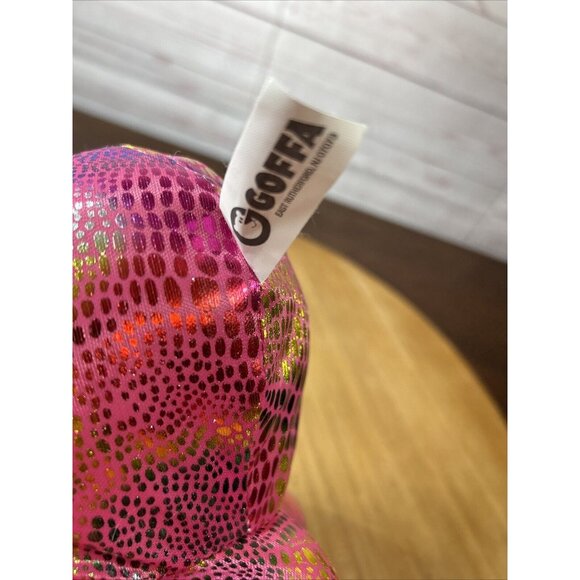 Goffa Octopus Plush Squishy Stuffed Animal Shiny Sparkly Pink & Orange 5” Toy - Picture 4 of 7